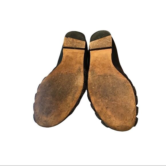 Stuart Weitzman Women's Black Braided Peep Toe Slip On Flats 8 - Picture 5 of 5